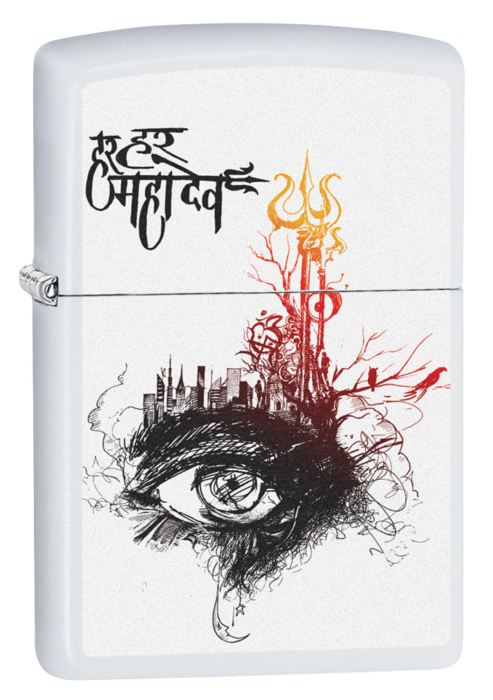 Zippo Shiva's Third Eye White Matte Pocket Lighter Zippo